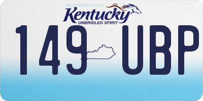 KY license plate 149UBP