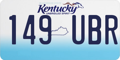 KY license plate 149UBR