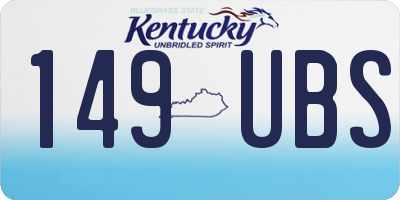 KY license plate 149UBS