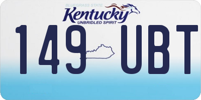KY license plate 149UBT