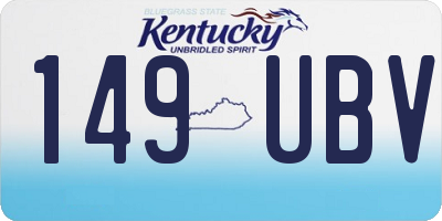 KY license plate 149UBV