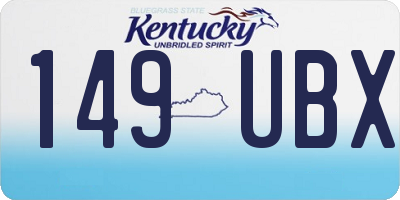 KY license plate 149UBX