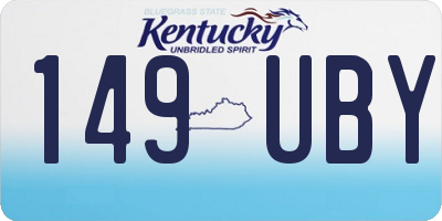 KY license plate 149UBY