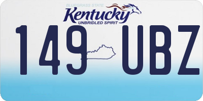 KY license plate 149UBZ