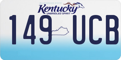KY license plate 149UCB