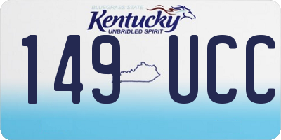 KY license plate 149UCC