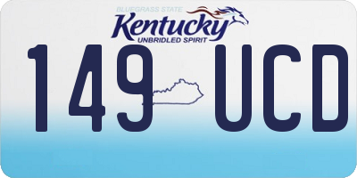 KY license plate 149UCD