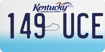 KY license plate 149UCE