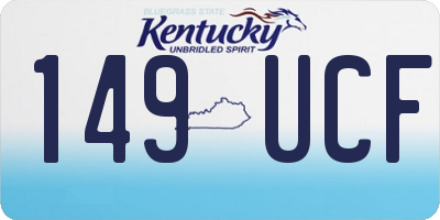 KY license plate 149UCF