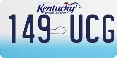 KY license plate 149UCG