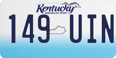 KY license plate 149UIN