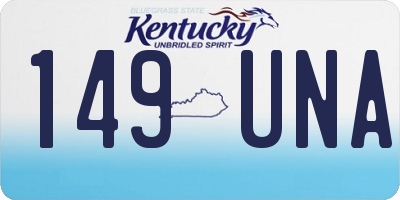 KY license plate 149UNA
