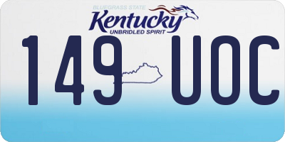 KY license plate 149UOC