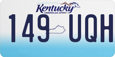 KY license plate 149UQH