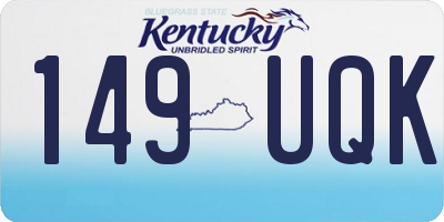 KY license plate 149UQK
