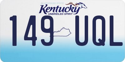 KY license plate 149UQL