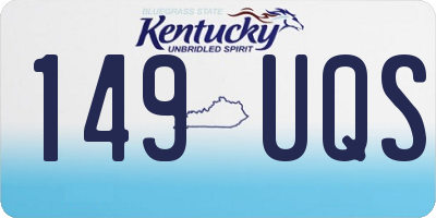 KY license plate 149UQS