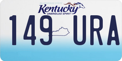 KY license plate 149URA
