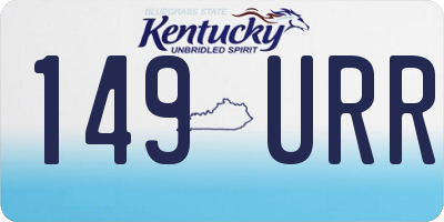 KY license plate 149URR