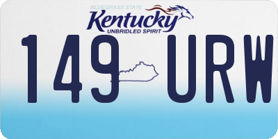 KY license plate 149URW