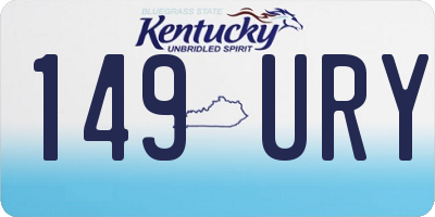 KY license plate 149URY