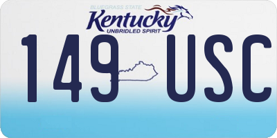 KY license plate 149USC