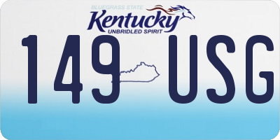 KY license plate 149USG
