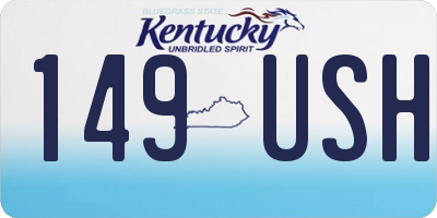 KY license plate 149USH