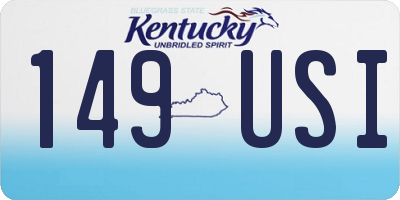 KY license plate 149USI