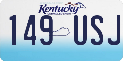 KY license plate 149USJ