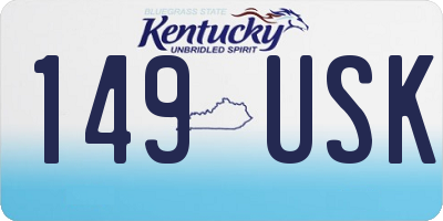 KY license plate 149USK