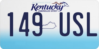 KY license plate 149USL