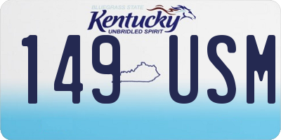 KY license plate 149USM