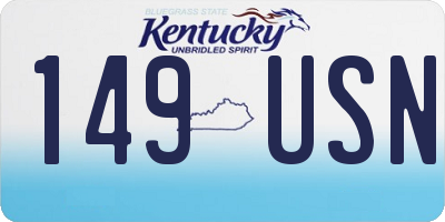 KY license plate 149USN