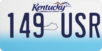 KY license plate 149USR