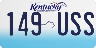 KY license plate 149USS