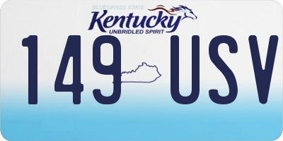 KY license plate 149USV