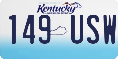 KY license plate 149USW