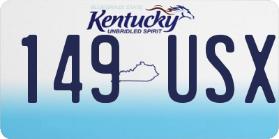 KY license plate 149USX