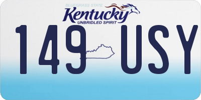 KY license plate 149USY
