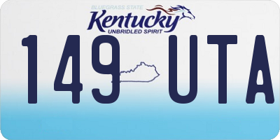 KY license plate 149UTA