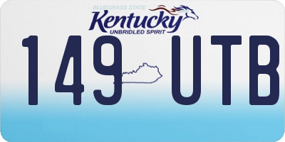 KY license plate 149UTB