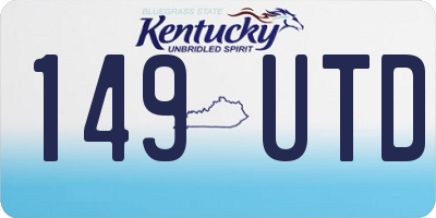 KY license plate 149UTD