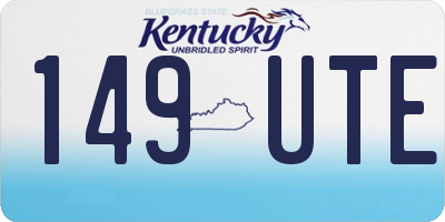 KY license plate 149UTE