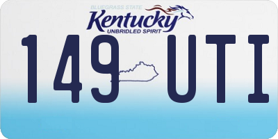 KY license plate 149UTI