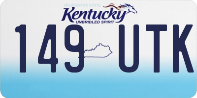 KY license plate 149UTK