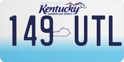 KY license plate 149UTL
