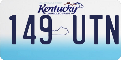 KY license plate 149UTN