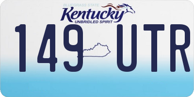 KY license plate 149UTR