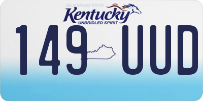 KY license plate 149UUD